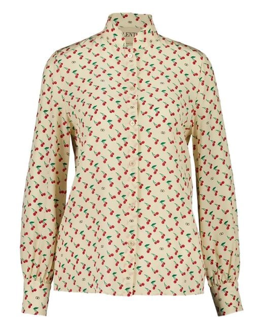 Valentino Garavani Natural Cherryfic-Print Shirt