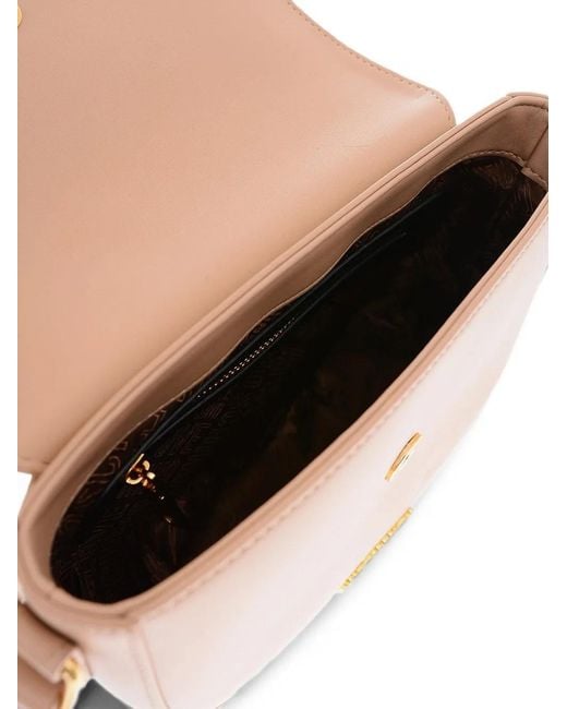 Moschino Natural Heart-Clasp Satchel Bag