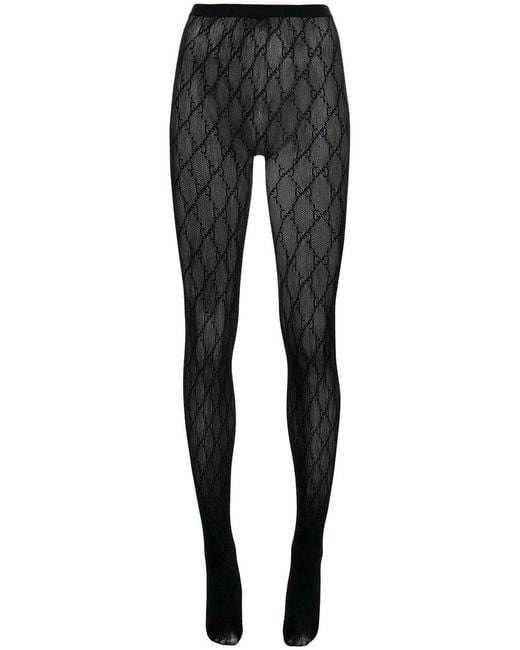 Gucci Gg Logo Tights in Black | Lyst 
