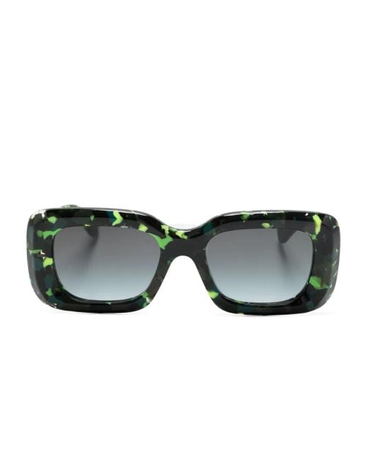 Chloé Black Gayia Rectangle-Frame Sunglasses