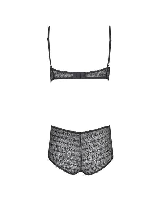 Laura Urbinati Black Soutien-Gorge À Dentelle Géométrique