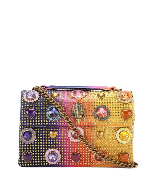 Kurt Geiger Yellow Kensington Crystal-Embellishment Cross Body Bag