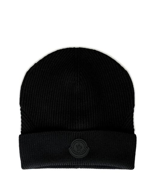メンズ Moncler リブニット ビーニー Black