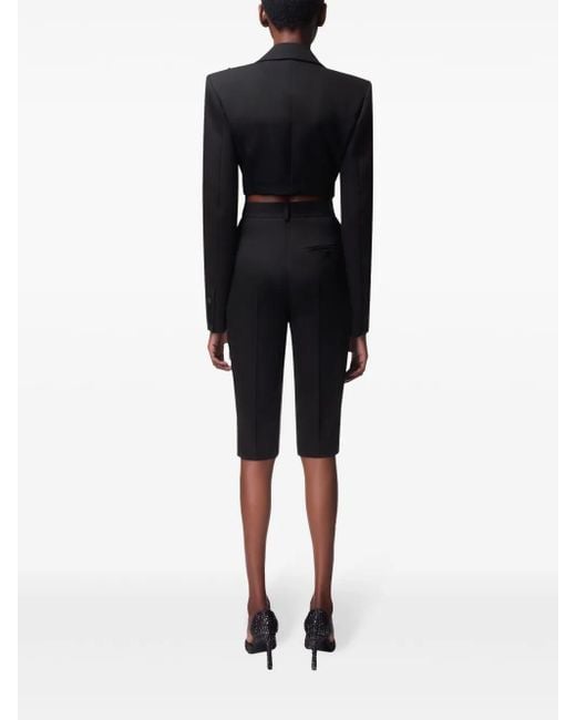 Area Black Flower Corsage Cropped Blazer