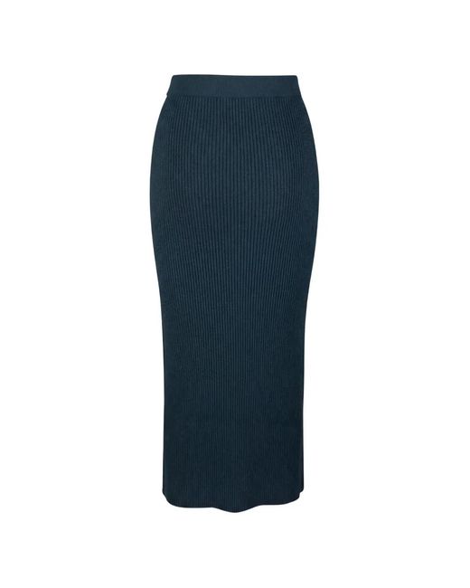 Zimmermann Blue Valiant Merino Straight Skirt