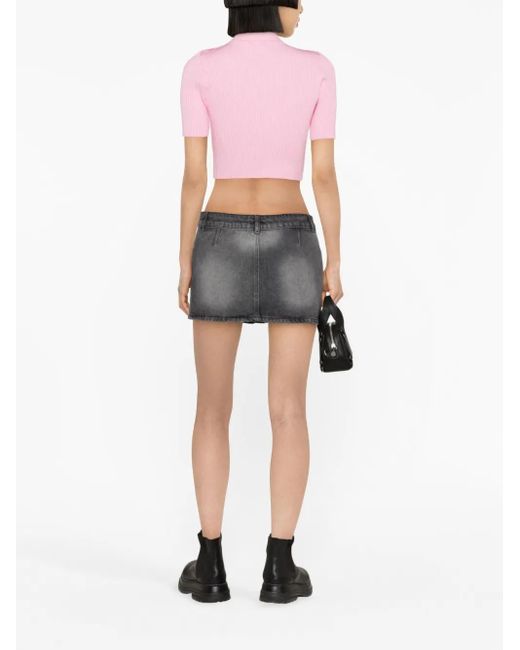 Courreges Black Trucker Denim Miniskirt