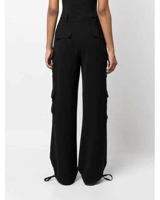 P.A.R.O.S.H. Black Poker Mulit-Pocket Straight Trousers