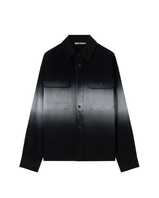 Palm Angels Black Gradient-Effect Shirt Jacket for men
