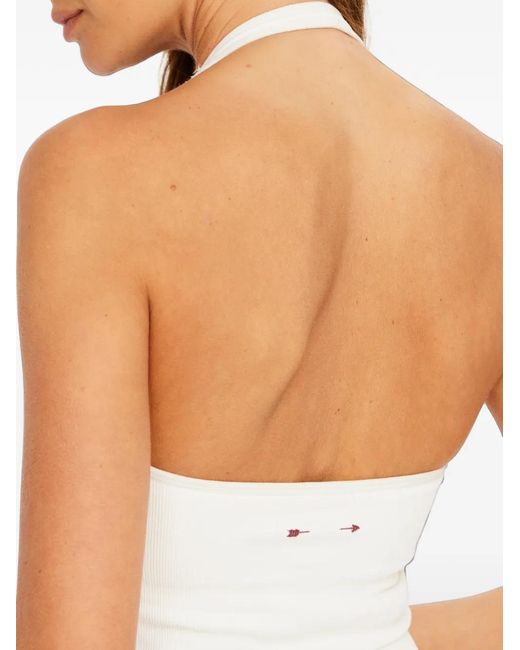 The Upside White Seamless Halle Halter Top