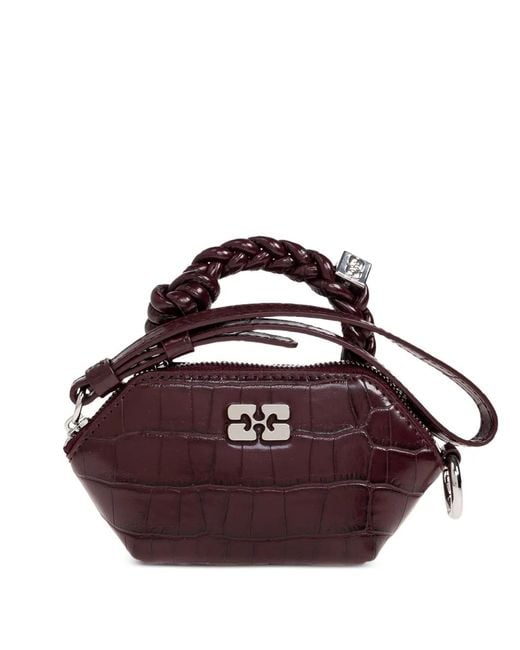 Ganni Purple Logo-Plaque Mini Bag