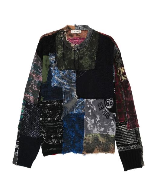 Paura Black Utopia Patchwork Sweater for men