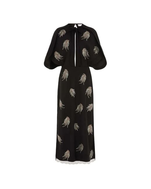 16Arlington Black Della Midi Dress