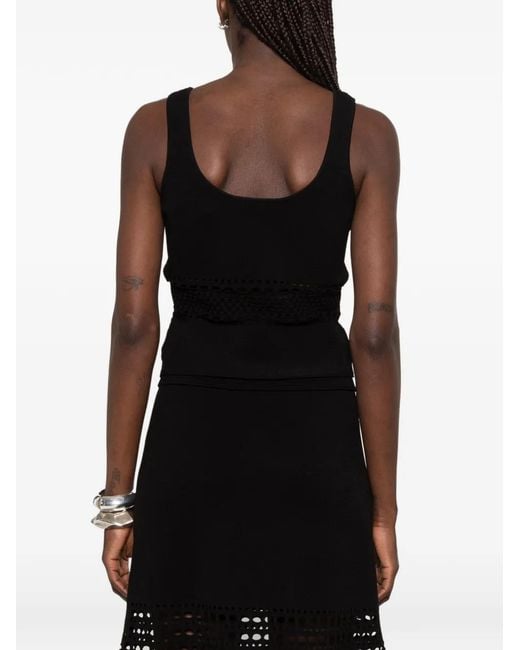 Jonathan Simkhai Black Open-Stitch Tank Top