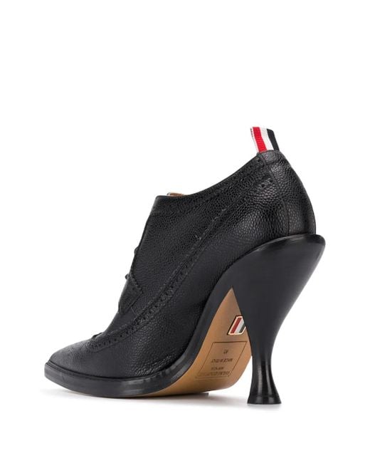Thom Browne Black Curved Heel Longwing Brogues