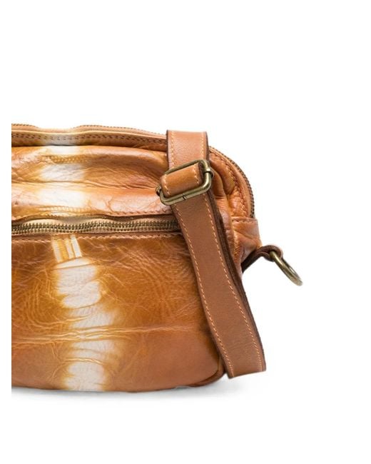 SOMMET Brown Arlo Tie-Dye Leather Crossbody Bag