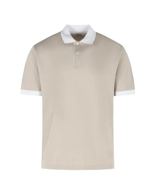 Eleventy White Half-Button Short-Sleeve Polo Shirt for men