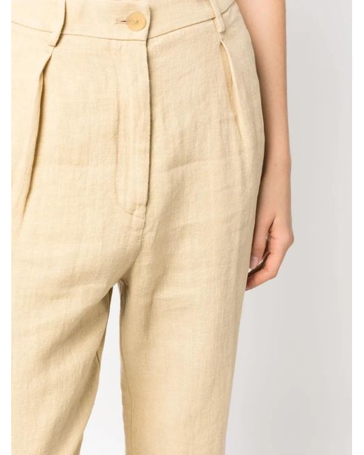 Forte_forte Natural Linen High Waist Trousers