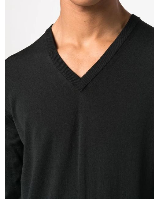 Zanone Black V-Neck Knitted Jumper for men