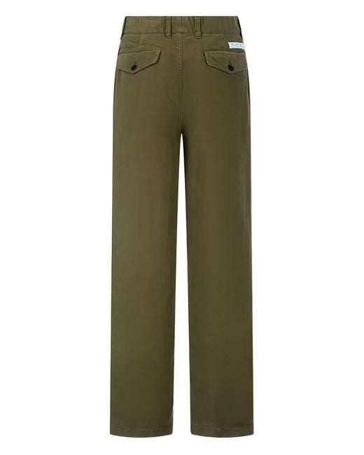 MAN ON THE BOON. Green Pocket Buttoned Trousers for men