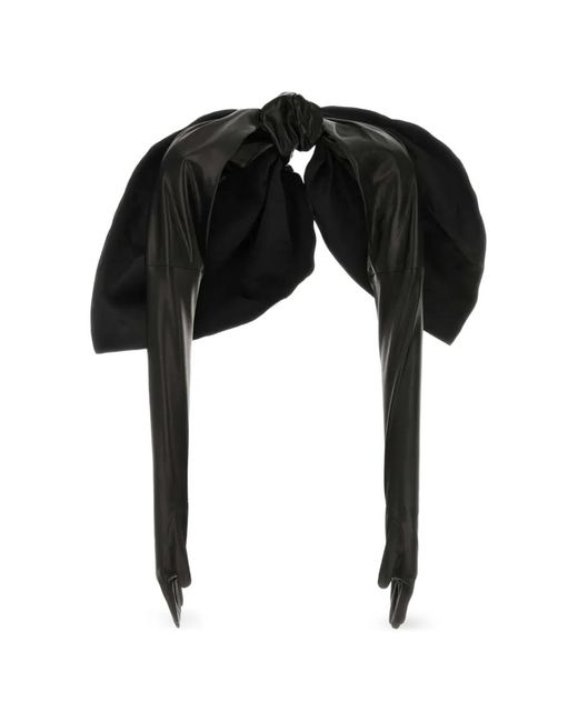 Givenchy Black Bow-Detail Sleeved Gloves