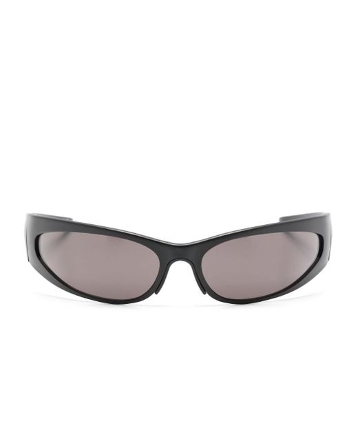 Balenciaga Reverse Xp Zonnebril Met Ovaal Montuur in het Gray