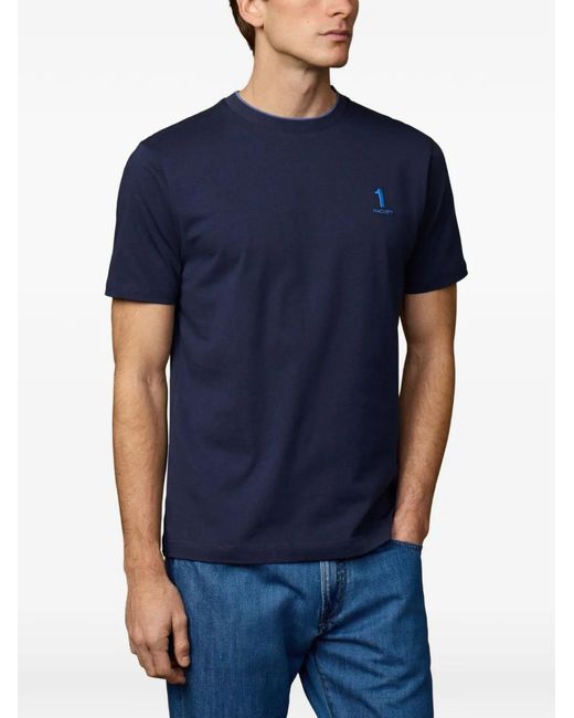 Hackett Blue Heritage Number-Embroidered T-Shirt for men