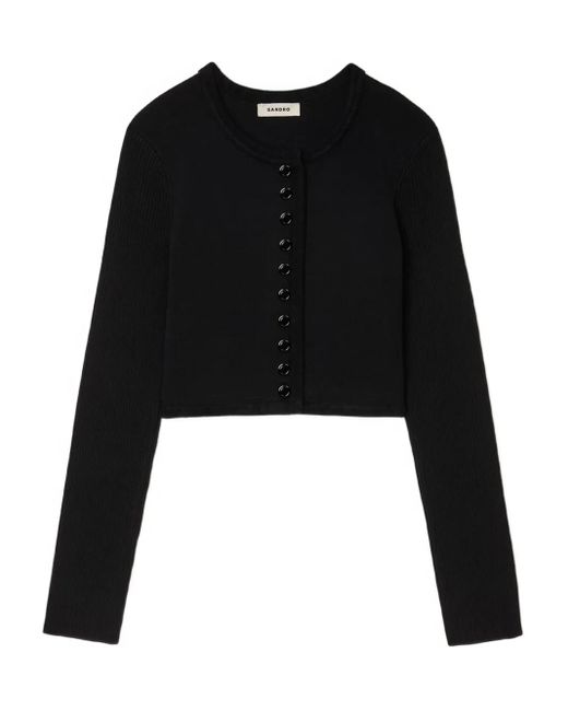 Sandro Geribbeld Vest Met Knoop in het Black