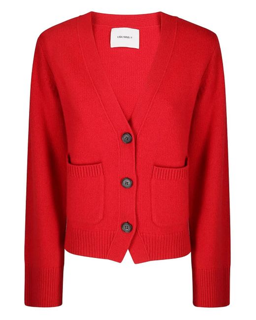 Lisa Yang Red Danni Cardigan aus Kaschmir