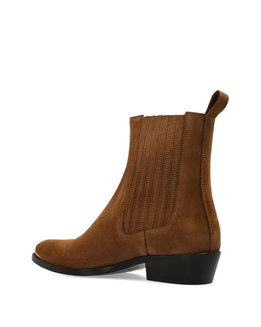 Isabel Marant Brown Heeled Ankle Boots "Delano"