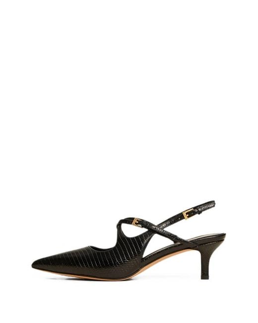 Twinset Black Leather Slingbacks With Straps