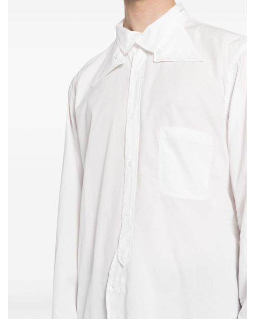 Yohji Yamamoto Hemd im Layering-Look in White für Herren