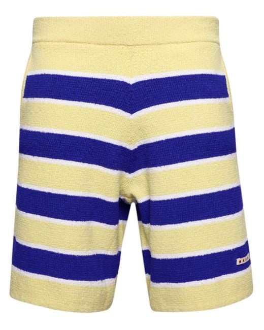 Marni Blue Striped Terrycloth Shorts for men