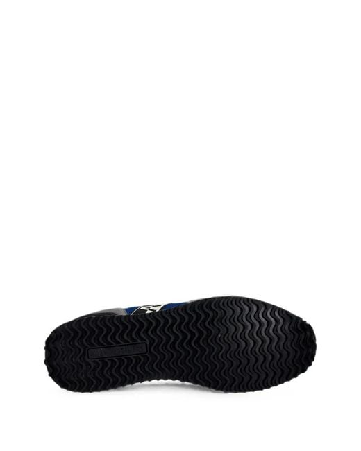 Napapijri Blue Cosmos Logo-Print Panelled Sneakers for men