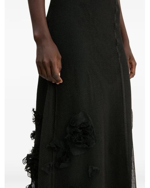 Victoria Beckham Black Robe À Empiècements Contrastants