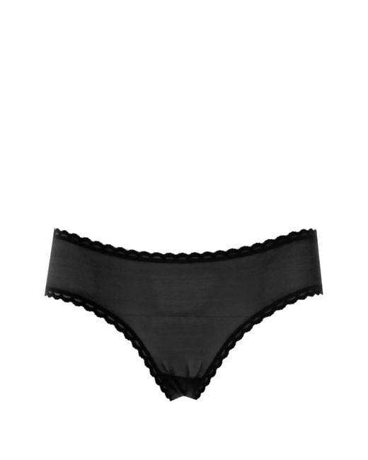 Laura Urbinati Black Tulle Scalloped-Edge Briefs