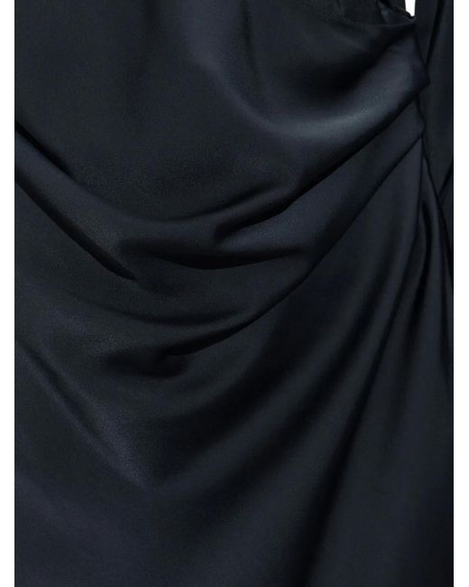 AllSaints Blue Tira Draped Mini Shirt Dress