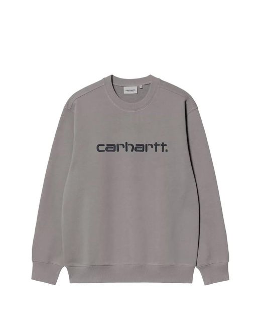 Carhartt Gray Logo-Embroidered Sweatshirt for men