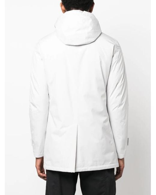 Herno White Detachable-Hood Feather-Down Jacket for men
