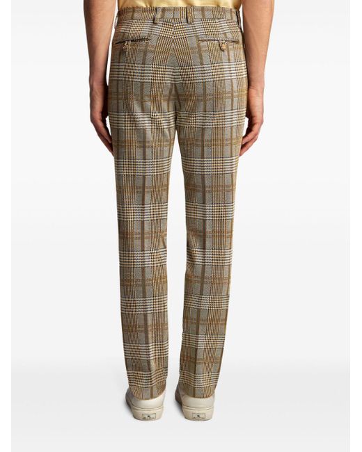 Etro Natural Tailored Checked Trousers for men