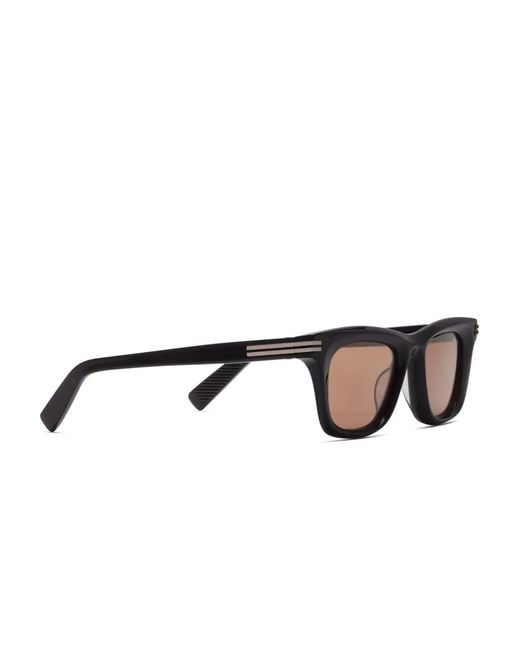 Zegna Brown Rectangle-Frame Sunglasses for men
