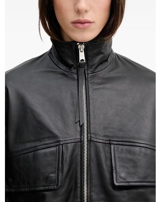 AllSaints Gray Flor Pocket Zip Jacket