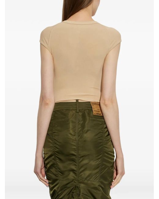 DSquared² White Logo-Appliqué Ribbed Bodysuit