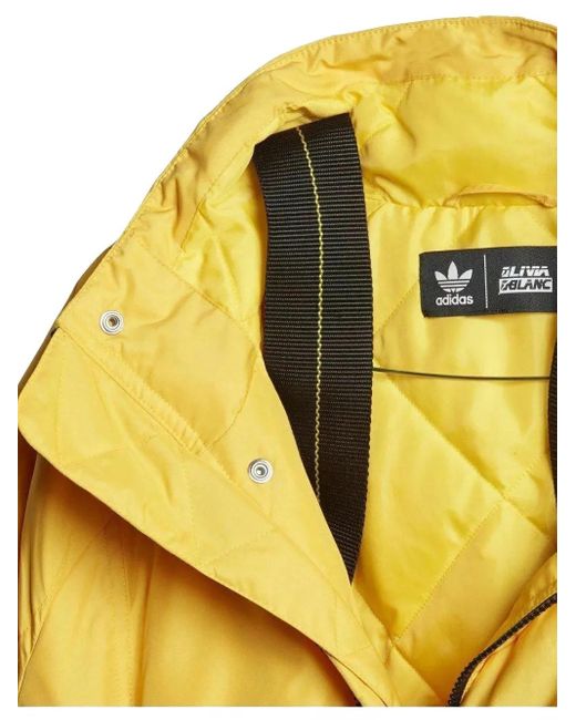 Adidas Yellow Quilted Buckle-Strap Jacket
