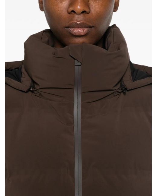 Herno Brown Hooded Quilted Jacket