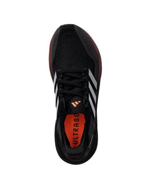 Adidas Black Ultraboost Striped Sneakers for men