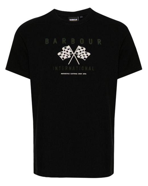T-shirt Victory con stampa di Barbour in Black da Uomo
