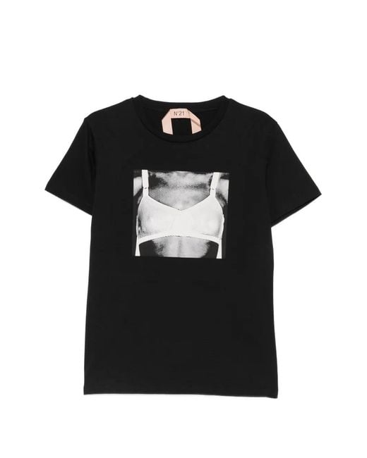 N°21 Black Graphic-Print T-Shirt