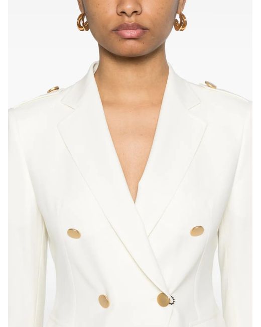 Tagliatore White Wool Double-Breasted Jacket