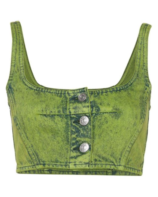 Marni Green Bleached Cropped Top
