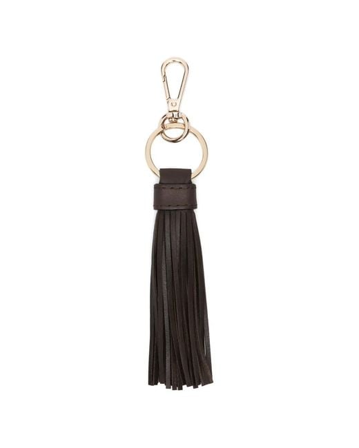 Eleventy White Tassel Leather Keyring for men